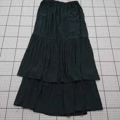◇ ⊂ BABYLONE バビロン シンプル ロング丈 フリル スカート サイズ2 ブラック系 レディース E  【1509190033991】