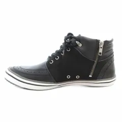 タケオキクチ TAKEO KIKUCHI タグ付き ハイカットスニーカー シューズ サイドジップ 75 黒 ブラック /GVのサムネイル