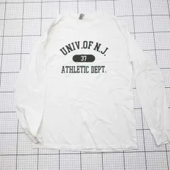 ◇ ⊂ GILDAN ギルダン カジュアル シンプル 長袖 プリントロングTシャツ サイズM ホワイト系 メンズ E  【1509190036213】