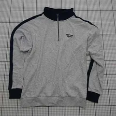 ◇ ⊇ Reebok リーボック シンプル系 長袖 ハーフジップスウェット サイズM グレー系 メンズ E  【1509190038101】