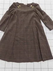 ◇ ⊇ anatelier アナトリエ シンプル系 長袖 膝下丈 ワンピース サイズ38 ブラウン系 レディース E  【1509190038347】