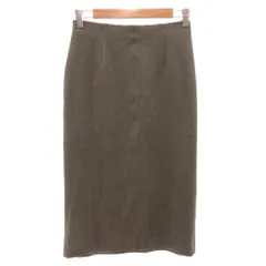 グリーンレーベルリラクシング ユナイテッドアローズ green label relaxing フェイクスエードスカート タイト ロング 36 カーキ /FF