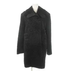 カルヴェン CARVEN 中綿コート ダブル ベロア ぽこぽこ 裏地キルティング 光沢感 小さいサイズ 34 XS 黒 ブラック /MN3 ■GY19のサムネイル