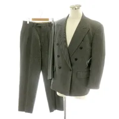 クリスチャンディオール Christian Dior セットアップ 上下2点セット カジュアルスーツ テーラードジャケット ダブル ピークドラペル ノーベント スラックス テーパード 総裏地 90-76-165 灰 グレー N1789 /MP ■GY18 