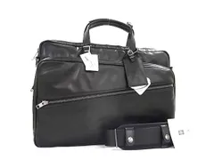 ■新品同様■ LUGGAGE LABEL ラゲッジレーベル 吉田カバン レザー 2WAY ビジネスバッグ ハンドバッグ ショルダー ブラック系 FU4203のサムネイル