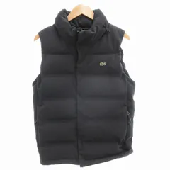 ラコステ LACOSTE Blousons ピケ ダウンベスト ジャケット ジップアップ ロゴワッペン S 黒 ブラック BH350EL /GVのサムネイル