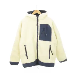 ベイフロー BAYFLOW ボアフリースジャケット 中綿 フーディー ロゴ刺繍 ダブルジップ 裏キルティング 3 M アイボリー クリーム /AH25 ■GY12