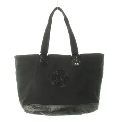 キプリング KIPLING トートバッグ 2way ショルダーバッグ ナイロン レザー 革 ロゴ型押しワッペン 切替 黒 ブラック /CK9 ■GY18