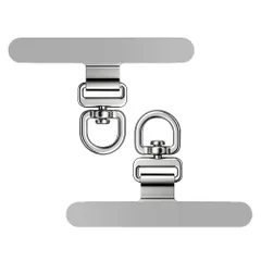 新品 [Kakuki] ストラップホルダー 2枚 頑丈 0.2mm薄型金属ステンレス製 傷防止 スマホ スト 丈夫 切れない 浮きにくい折り曲がれ設計 スマホスト スマホショルダー 紛失・落下・盗難防止 便利 全機種対応 (シルバー-2枚S)