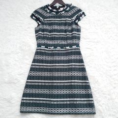 美品✨TOCCA トッカ ツイードワンピース 大きいサイズ 半袖 ビジュー付 美品 ☆TOCCA トッカ ツイードワンピース 大きい サイズ半袖 ビジュー