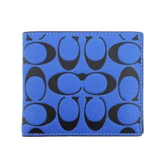 【名東】コーチ 二つ折り財布 ブルーフィン ブラック レザー CA297TXV メンズ その他【未使用】