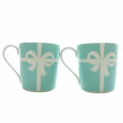 ティファニー TIFFANY & CO. ブルーボックス マグカップ 2点セット ペア リボン ティファニーブルー 水色 ライトブルー 白 ホワイト /XZ ■GY19