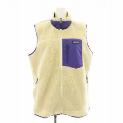 パタゴニア Patagonia CLASSIC RETRO-X VEST クラシック レトロベスト ボア フリース ジップアップ L アイボリー 紫 パープル 23082FA15 /KU