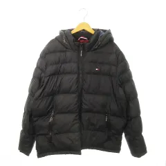 トミーヒルフィガー TOMMY HILFIGER 中綿ジャケット フーディ ジップアップ ロゴ L 黒 ブラック /MN4 ■GY18