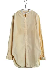 【お得なクーポン配布中!】 20s 30s ★ Elbeco バンドカラー ドレス シャツ メンズ M ヴィンテージ アンティーク ノーカラー 付け襟 長袖シャツ マチ付き ダブルカフス