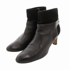 オデットエオディール Odette e Odile アローズ ショートブーツ ハイヒール レザー 切替 スエード サイドジップ 23.5cm 黒 ブラック /HO◇ 0205