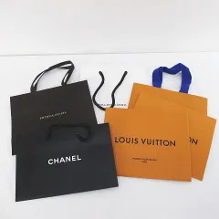 ルイヴィトン LOUIS VUITTON 6枚セット 紙袋 ショッパー ショップ袋 付属品 ロゴ デザイン違い サイズ違い シャネル CHANEL バレンシアガ BALENCIAGA ボッテガヴェネタ BOTTEGA VENETA オレンジブラウン系
