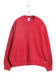 【お得なクーポン配布中!】 80s USA製 ラッセル 無地 スウェット メンズ レディース L 小さめ M 程 ヴィンテージ トレーナー 前V 裏起毛 ワンポイント ブランク エンジ