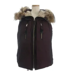ダブルスタンダードクロージング ダブスタ DOUBLE STANDARD CLOTHING ダウンベスト ジレ ラクーンファー ジップアップ フード付き F バーガンディ ■FFのサムネイル