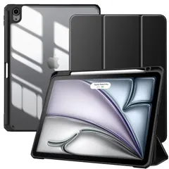 【人気商品】PUレザー 薄型 ペン収納 透明バック キズ防止 カバー iPadair第7/6/5/4世代 三つ折り TiMOVO TPU 10.9インチ スタンド (2022/2020) ケース 衝撃吸収 ケース オートスリープ機能付き 第5/4世代 Air