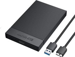 UASP-compatible SATA 3.0 External HDD Enclosure, 2.5-inch SSD Enclosure, 4TB Capacity, Tool-Free USB Backup, Compatible with 9.5mm/7mm SATA HDDs, and Windows