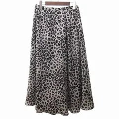 アーバンリサーチ サニーレーベル URBAN RESEARCH Sonny Label 美品 近年 レオパード柄 ロングスカート ウエストゴム グレー系 36 約S LA86-25K020