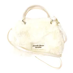 サマンサタバサプチチョイス Samantha Thavasa Petit Choice 2WAY ファー ミニ ショルダー ハンドバッグ 白 ホワイト 斜め掛け可能 A0731