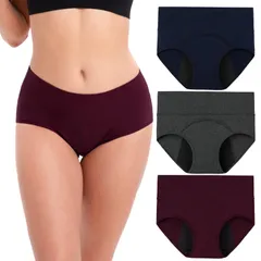 [INNERSY] サニタリーショーツ レディース Lサイズ 生理用ショーツ 下着 吸水ショーツ ハイウエスト 綿 生理用パンツ 女性用 大きいサイズ 昼夜用 漏れ防止 3枚セット 1T R10256