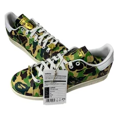 アディダス adidas A BATHING APE Originals Stan Smith IG8949 メンズ靴 スニーカー グリーン 26.5cmサイズ 201-shoes1484