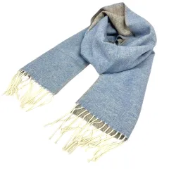 アラミス ARAMIS マフラー ストール フリンジ ウール混 無地 水色 ライトブルー ベージュ