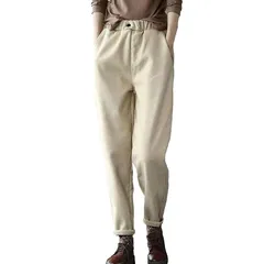 【新品】 [one's one] ワンズワン テーパード パンツ 裏起毛 ウエスト ゴム ストレッチ 防寒 秋冬 あったか13分 丈 ハイ ウエスト レディース (オフホワイト,XL) 1