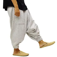 【新品】 [§ＳＰＴ∞ＳＰＴ] 裏起毛 サルエルパンツ アラジン スウェット メンズ レディース 男女兼用 暖か あったか ポケット ゆったり 部屋着 (杢ライトグレー(通常))light gray2415a5 0