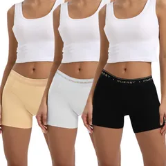 [INNERSY] ショーツ レディース ボクサー ３XLサイズ パンツ 下着 ボクサーパンツ ボーイレングス 女性用 綿 インナーパンツ 大きいサイズ スポーツ 通気快適 3枚セット WX R10258