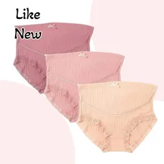 【未使用】マタニティショーツ レディース 綿 コットン ウエストゴム調整 XXL 妊婦 下着 通気性 吸汗 柔らか 快適 3枚セット ピンク系