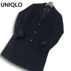 UNIQLO ユニクロ 秋冬 ウール カシミヤ★ チェスター コート Sz.M メンズ 紺 ネイビー