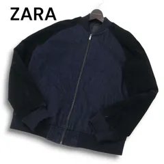 ZARA ザラ マン 秋冬 フェイク スウェード 切替★ デニム フルジップ ジャケット ブルゾン Sz.M　メンズ