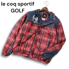 le coq sportif GOLF ルコック スポルティフ ゴルフ 秋冬★ ナイロン チェック 切替 中綿 ジャケット ブルゾン Sz.M メンズ