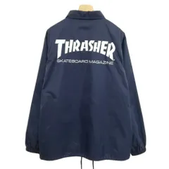 スラッシャー THRASHER コーチ ジャケット ロゴプリント M ネイビーのサムネイル
