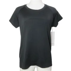 ルルレモン lululemon タグ付き スウィフティーテックカットソー 2.0 ロゴ Tシャツ 半袖 スポーツウェア ラグランスリーブ  8/170/88A 日本サイズL相当 黒 ブラック /X