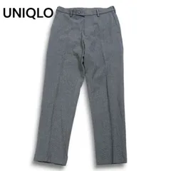 22AW★ UNIQLO ユニクロ 秋冬 ヒートテック★ 千鳥 ストレッチ スマート スリムフィット スラックス パンツ Sz.76 メンズ 灰