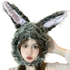 新品 [RONGUI] ふわふわ うさぎ コスプレ 被り物 ウサギ 耳 ハロウィン 仮装 アイドル 衣装 うさ耳 パーツ