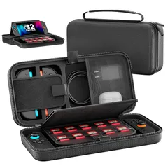 Switch 2 ケース 収納 持ち運び バッグ スイッチ収納ポーチ SW本体/Joy-Con/電源アダプタ/20枚ゲームカード/ケーブル/イヤホンなど収納可能 大容量 防水 防塵 防汚 耐衝撃 全面保護 スイッチ用キャリーケース Nintendo Swi 0