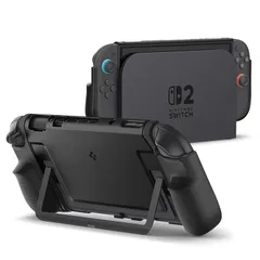 Spigen Switch2対応ケース グリップ感 ドック対応 保護カバー スイッチ2ケース デュアル・グリップ ACS09310（ブラック） 0