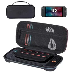 MOGOOD Switch 2 ケース 防水防塵 耐衝撃 大容量 ナイロンタイト編み 軽量収納バッグ ハードシェル全面保護 手持ち外出可 スイッチキャリーケース Switch2 対応 0