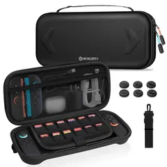NEWDERY Switch 2用 ケース 全面保護 スイッチ 2用 ケース オックスフォード布 防水 耐衝撃 スリムハード スイッチ 2用 ポーチ コンパクト 軽量 12枚ゲームカード収納 収納バッグ ポータブル Switch 2用 保護カバー 持ち運び 0