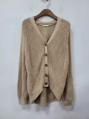 GU ベージュVネックニットカーディガン