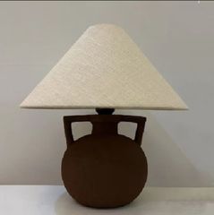 i＋ 【希少】ファブリック テラコッタ テーブルランプ アイアン 