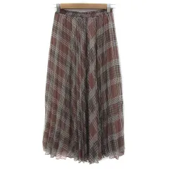 スピック&スパン Spick&Span プリーツスカート ロング丈 チェック柄 36 S マルチカラー ピンク /YS7