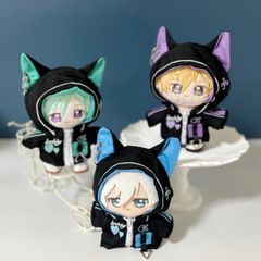 ぬい服 10cm 猫耳 サイバー風 着ぐるみ フード ちびぐるみ ブルロぬい