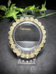 💎天然石   レア✨🌈虹あり✨️イエローアゼツライト  （透明度抜群）    ブレスレット   レディース＆メンズ     E619